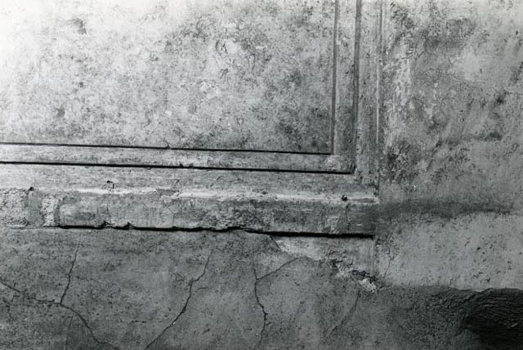 I.15.3 Pompeii. 1972. Room 6. House of Ship Europa, W cubiculum, right E wall, detail of pattern. Photo courtesy of Anne Laidlaw.
American Academy in Rome, Photographic Archive. Laidlaw collection _P_72_17_11.