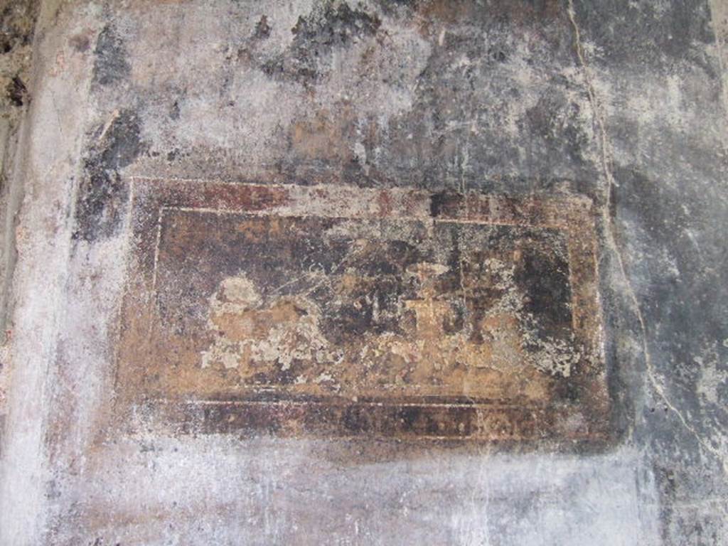 I.17.4 Pompeii. May 2006. Painted panel in south west corner of peristyle.
Still life with kantharos on a pedestal.See Bragantini, de Vos, Badoni, 1981. Pitture e Pavimenti di Pompei, Parte 1. Rome: ICCD. (p.204).