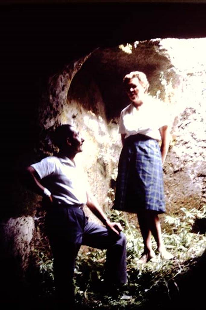I.20.1 Pompeii. 1964. Wilhelmina and Sig. Sicignano on the steps leading to the large underground wine cellar. Photo by Stanley A. Jashemski.
Source: The Wilhelmina and Stanley A. Jashemski archive in the University of Maryland Library, Special Collections (See collection page) and made available under the Creative Commons Attribution-Non Commercial License v.4. See Licence and use details.
J64f1890