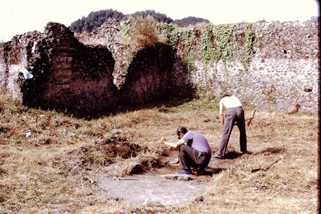 I.20.5 Pompeii. 1972. Starting to excavate the garden, looking towards the south-west corner. Photo by Stanley A. Jashemski.
Source: The Wilhelmina and Stanley A. Jashemski archive in the University of Maryland Library, Special Collections (See collection page) and made available under the Creative Commons Attribution-Non Commercial License v.4. See Licence and use details. J72f0059