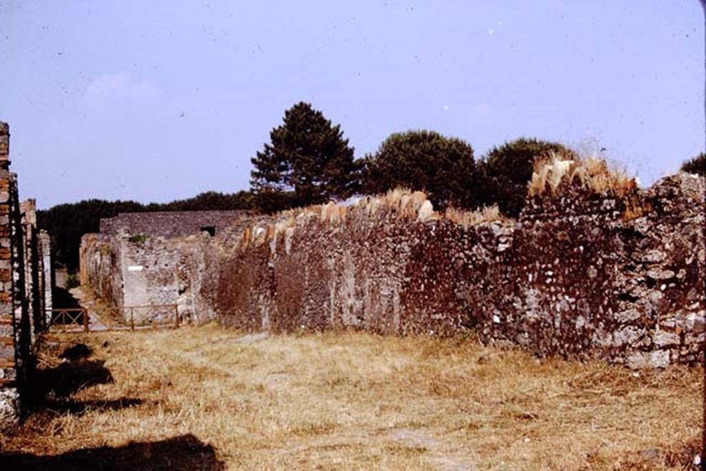 I.20.5 Pompeii. 1972. Looking east along exterior north wall. Photo by Stanley A. Jashemski.
Source: The Wilhelmina and Stanley A. Jashemski archive in the University of Maryland Library, Special Collections (See collection page) and made available under the Creative Commons Attribution-Non Commercial License v.4. See Licence and use details. J72f0075
