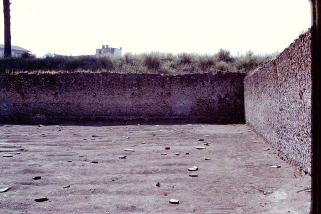I.21.6 Pompeii, 1973. Looking south in south-west corner across furrows and protected root cavities. Photo by Stanley A. Jashemski.
Source: The Wilhelmina and Stanley A. Jashemski archive in the University of Maryland Library, Special Collections (See collection page) and made available under the Creative Commons Attribution-Non Commercial License v.4. See Licence and use details. J73f0663