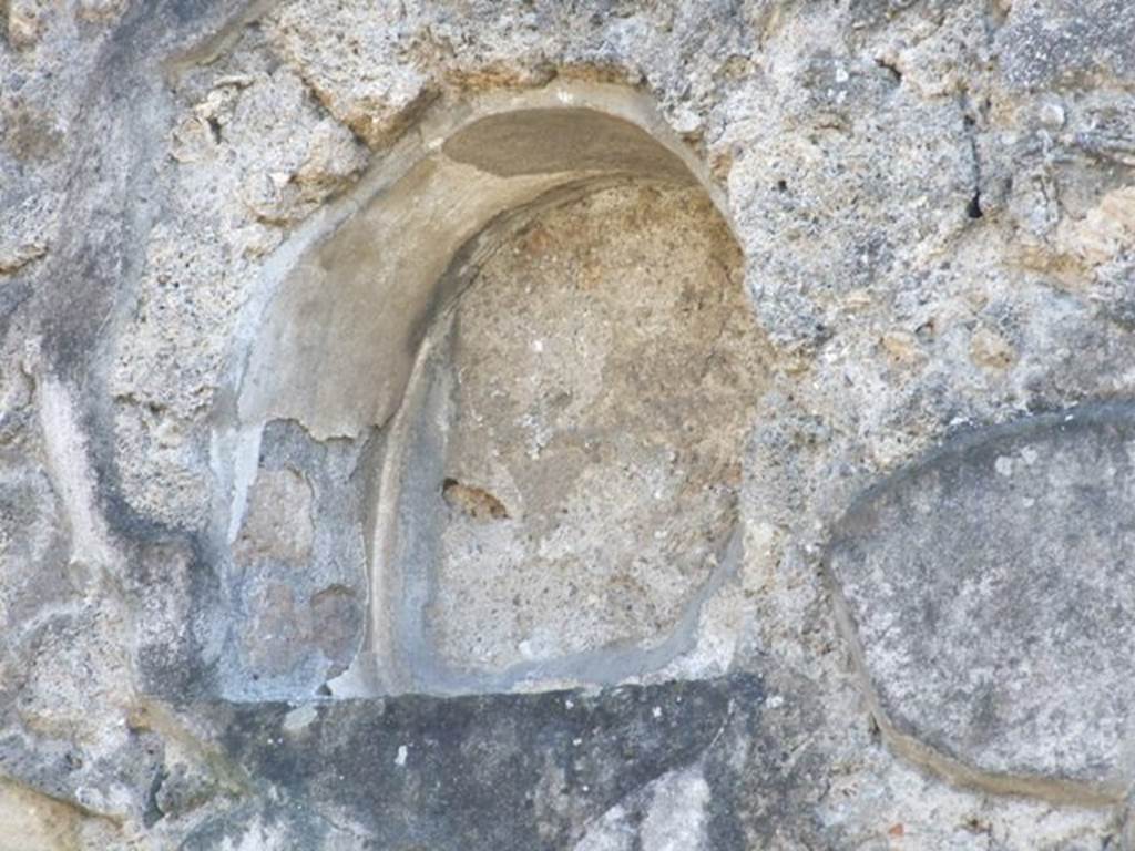 II.1.9 Pompeii. March 2009. Garden area. Niche on east side of rear door II.1.8