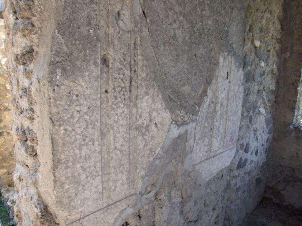 II.1.12 Pompeii. March 2009. Remains of plaster on south wall.