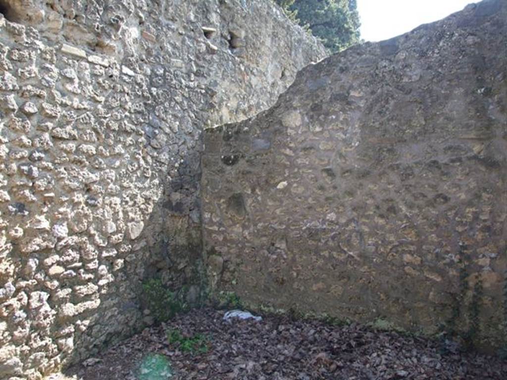 II.1.12 Pompeii. March 2009. South-east corner and south wall of middle room on east side of peristyle.