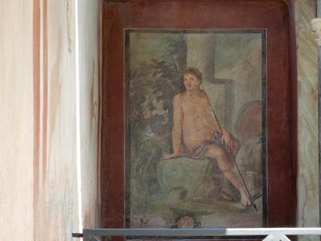 II.2.2 Pompeii. May 2016. Room “k”, painting of Narcissus on east wall of summer dining room. Photo courtesy of Buzz Ferebee.