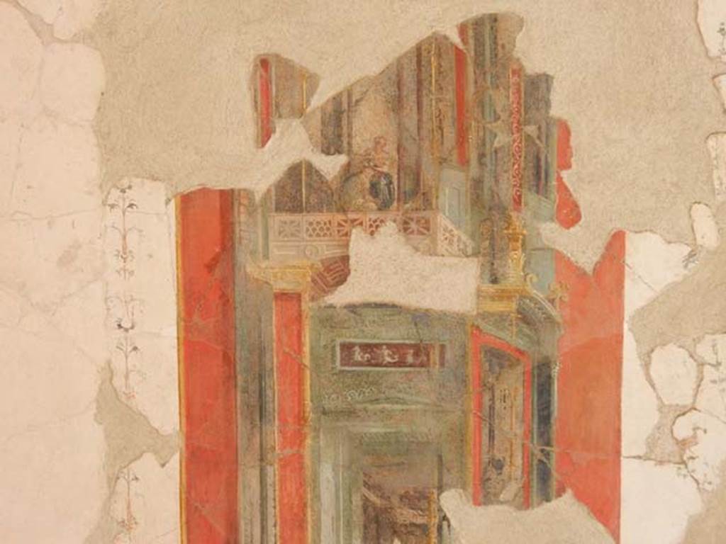 II.2.2 Pompeii. May 2016. Room “f”, detail from north wall.
Photo courtesy of Buzz Ferebee.