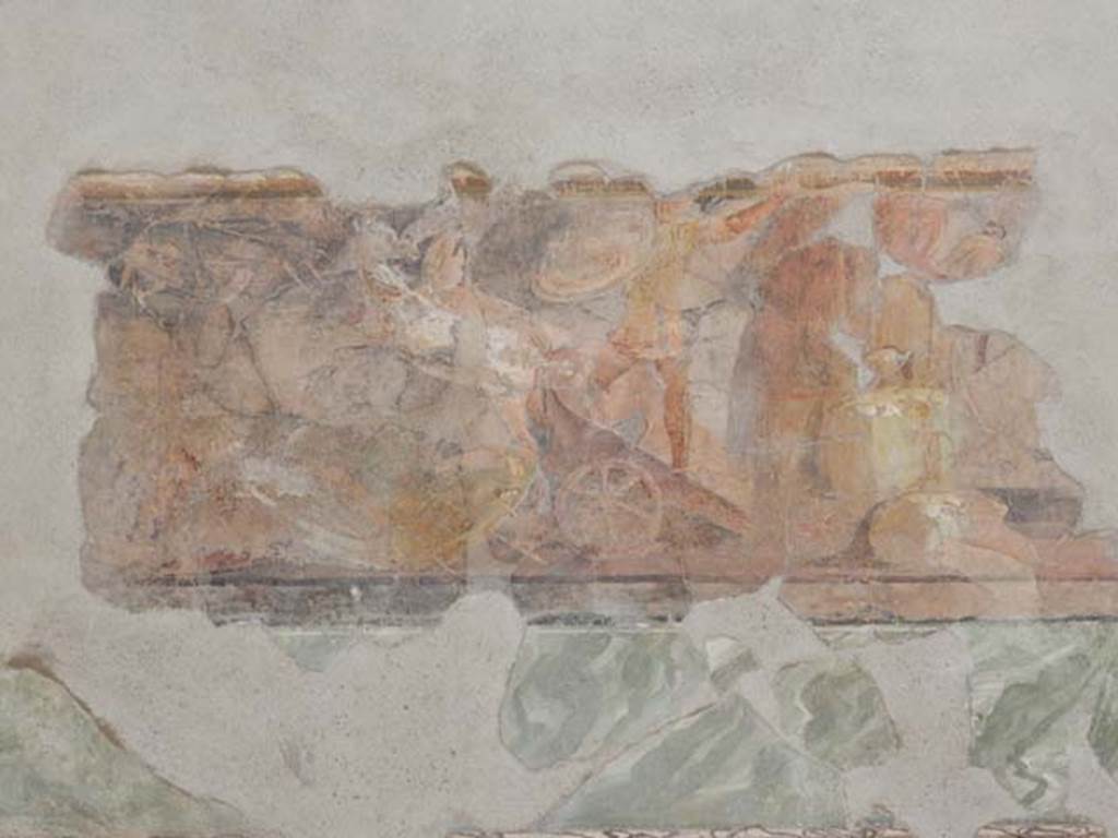 II.2.2 Pompeii. May 2016. Room “h”, north wall. Patroclus fights wearing the armour of Achilles.
Photo courtesy of Buzz Ferebee.