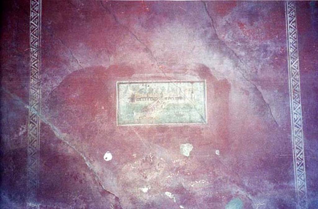 II.3.3 Pompeii. July 2011. Room 11, north wall of north portico.
Painted panel with architectural sea landscape. Photo courtesy of Rick Bauer.