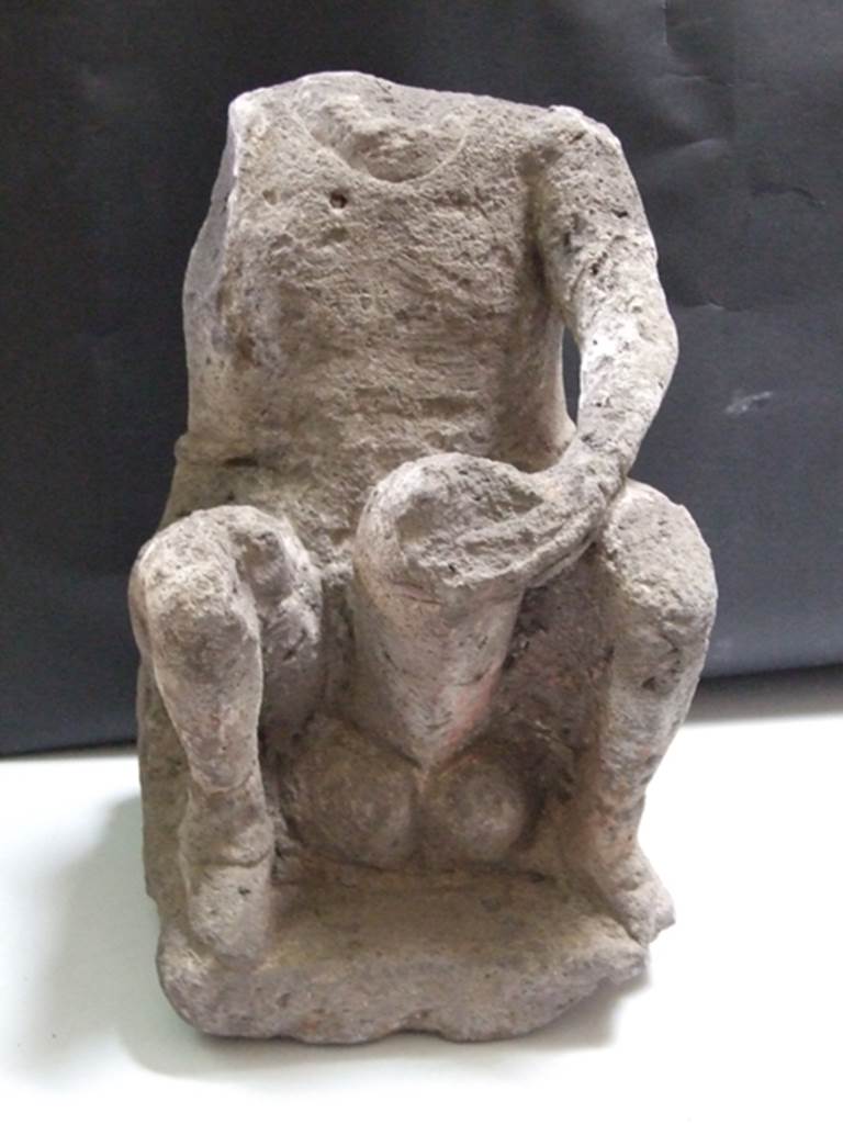 II.3.6 Pompeii. March 2009. Headless ithyphallic tufa statuette from the garden. Found in 1953. SAP inventory number: 10017