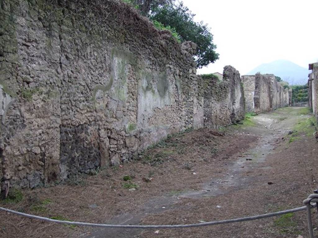 II.3 Pompeii, sidewall and roadway looking north. December 2005.
