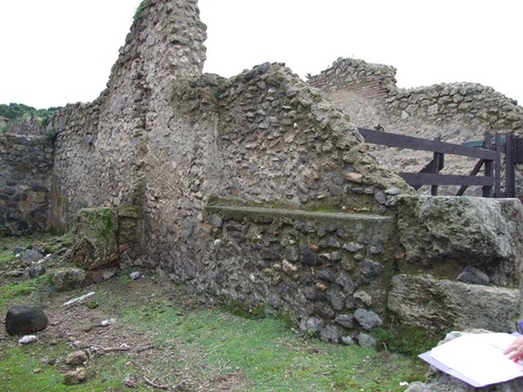 II.4.1 Pompeii. December 2006. Shop. West wall with recess.