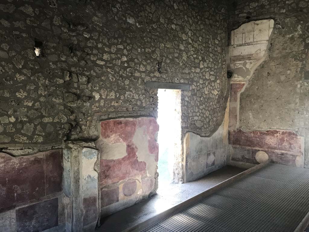 II.4.3 Pompeii. April 2019. Looking south along east wall of atrium. Photo courtesy of Rick Bauer.