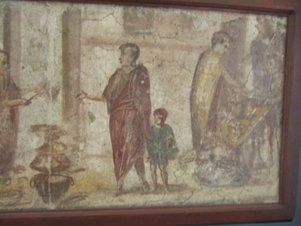 II.4.3 Pompeii. Close up of part of the “Forum Frieze”. Sale of other objects. Found on East wall of the atrium. Now in Naples Archaeological Museum. Inventory number 9063.