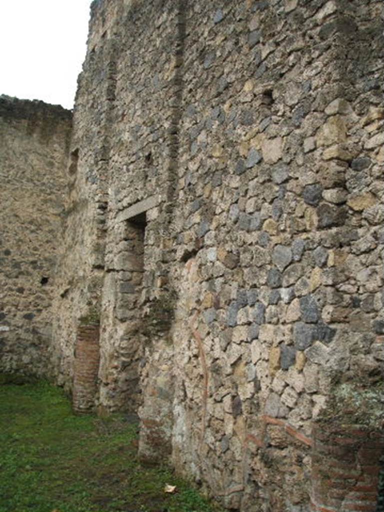 II.4.4 Pompeii. December 2006. West wall with door to vestibule of II.4.3.