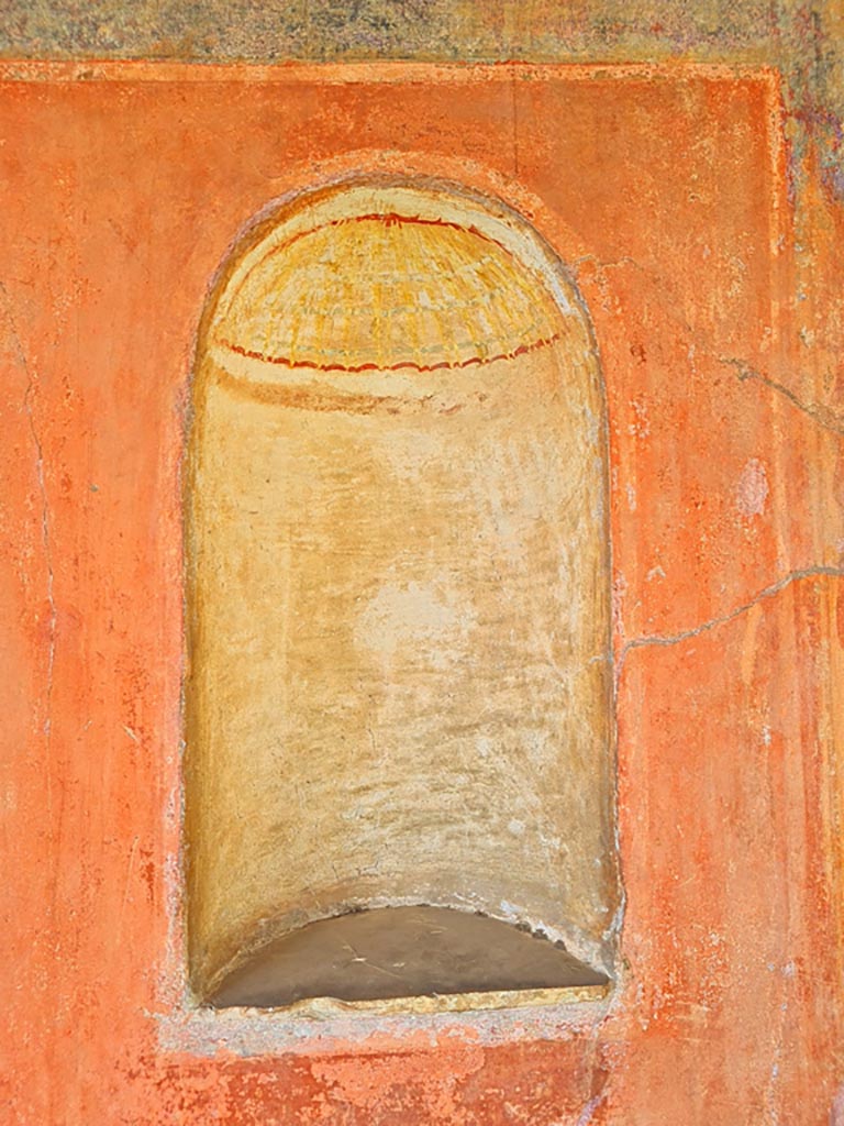 II.4.6 Pompeii. March 2024.
Detail of niche in west wall on south side of doorway. Photo courtesy of Giuseppe Ciaramella.