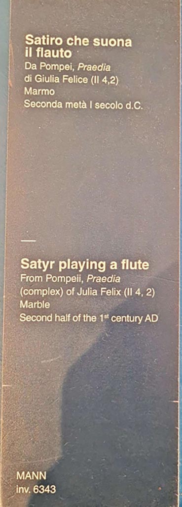 II.4.6 Pompeii. October 2023.
Description card. Photo courtesy of Giuseppe Ciaramella.