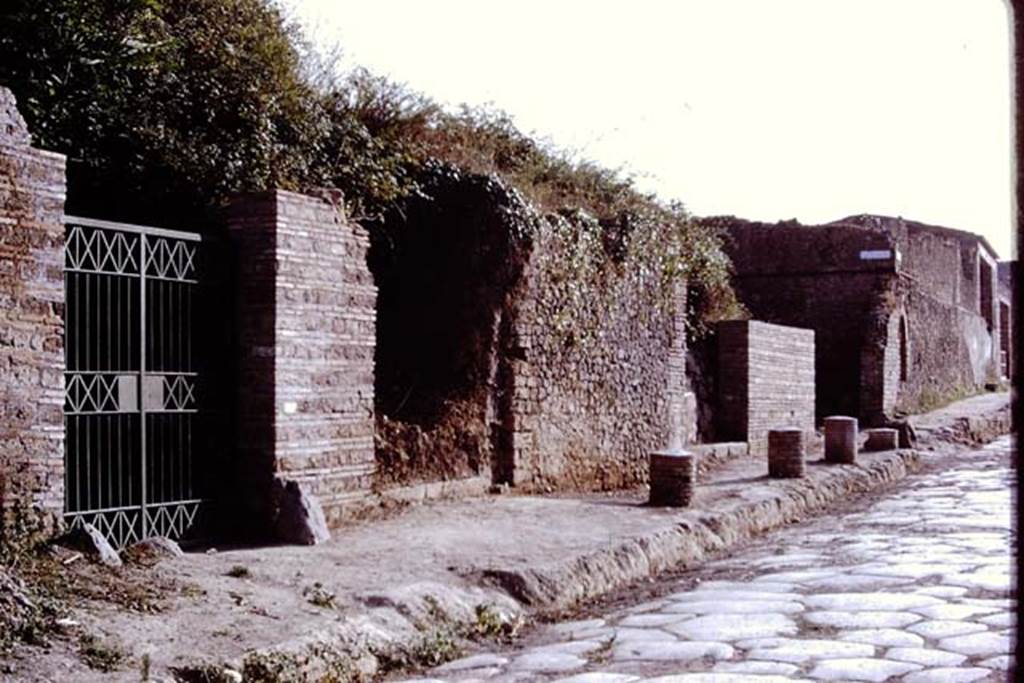 II.5.3 Pompeii, on left. 1972. Looking towards entrance doorways. Photo by Stanley A. Jashemski.
Source: The Wilhelmina and Stanley A. Jashemski archive in the University of Maryland Library, Special Collections (See collection page) and made available under the Creative Commons Attribution-Non Commercial License v.4. See Licence and use details. J72f0508