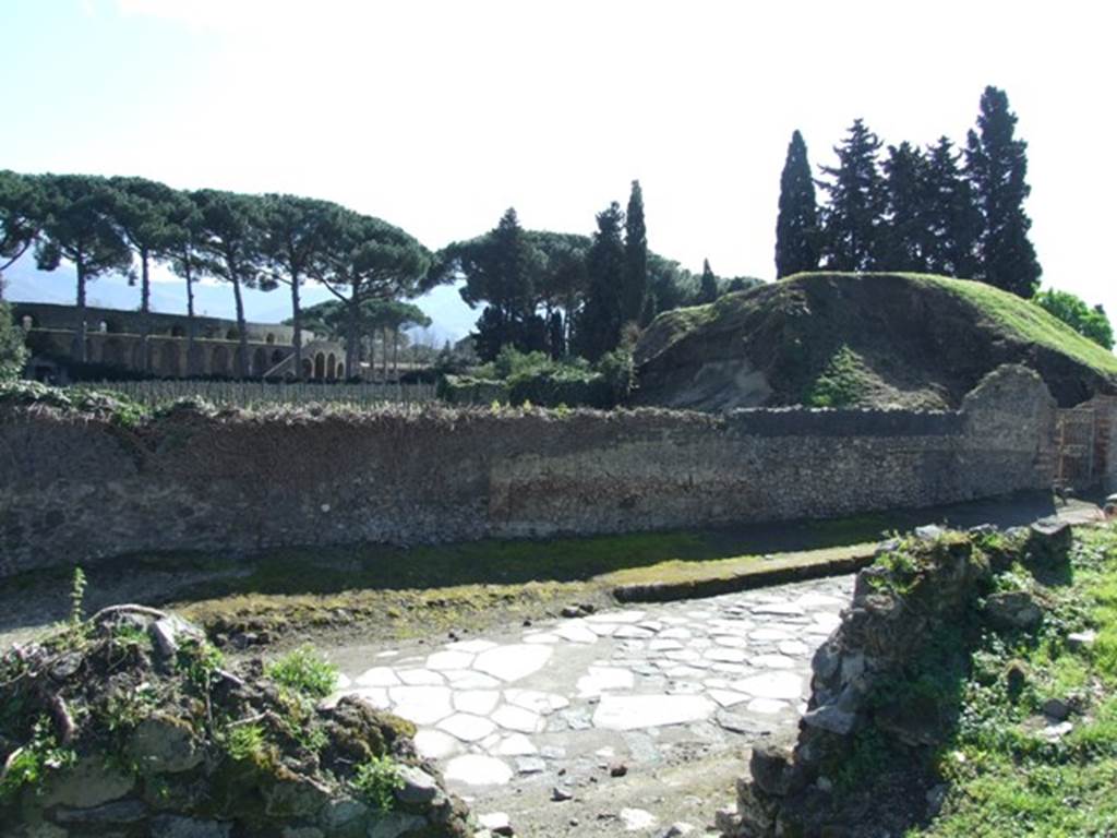 II.5.4 Pompeii. March 2009.
Looking south towards wall on Via dell’Abbondanza.