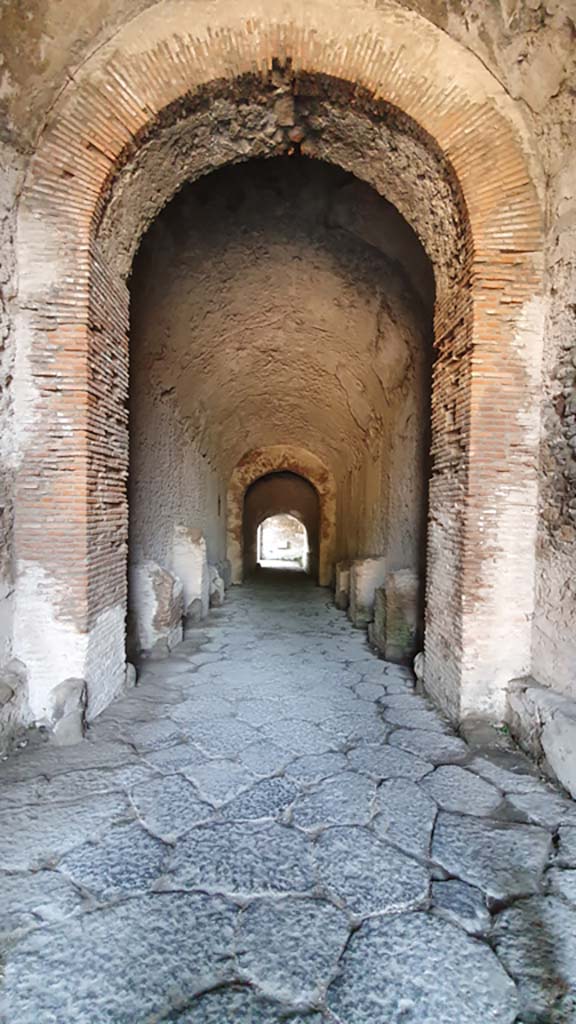 II.6 Pompeii. July 2021.
Looking along corridor at south end of arena from entrance on west side.
Foto Annette Haug, ERC Grant 681269 DÉCOR.
