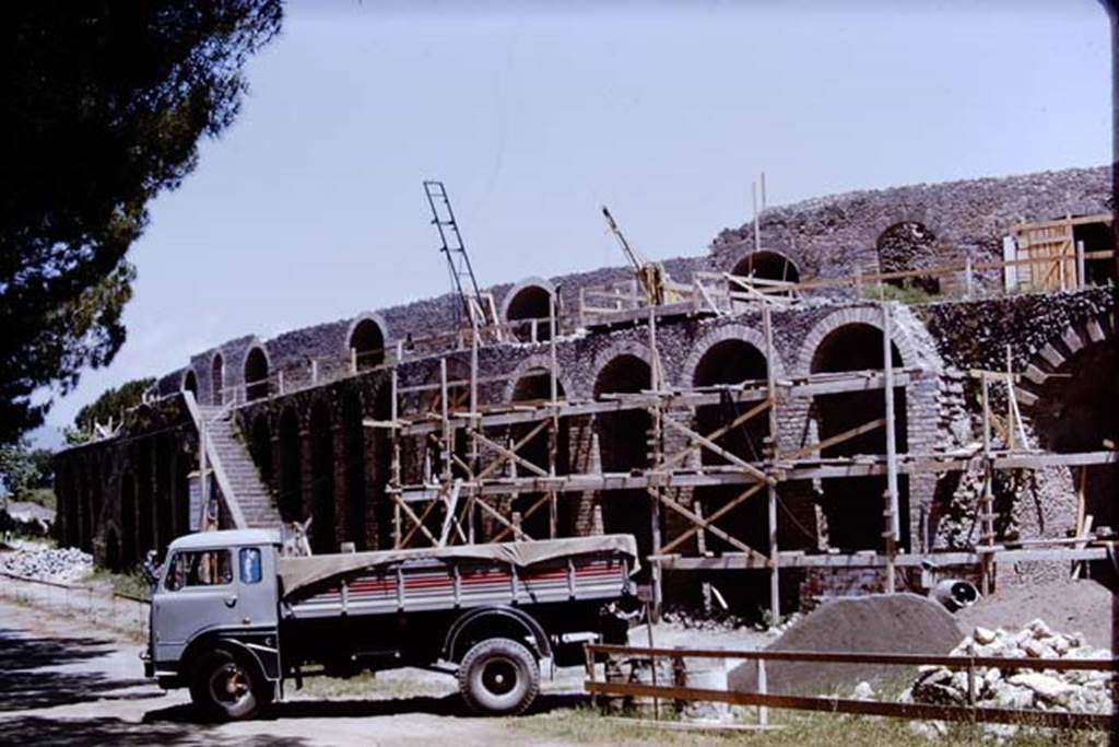 II.6 Pompeii, 1968. Looking north-east towards central west side double staircase. Photo by Stanley A. Jashemski.
Source: The Wilhelmina and Stanley A. Jashemski archive in the University of Maryland Library, Special Collections (See collection page) and made available under the Creative Commons Attribution-Non Commercial License v.4. See Licence and use details.
J68f0060