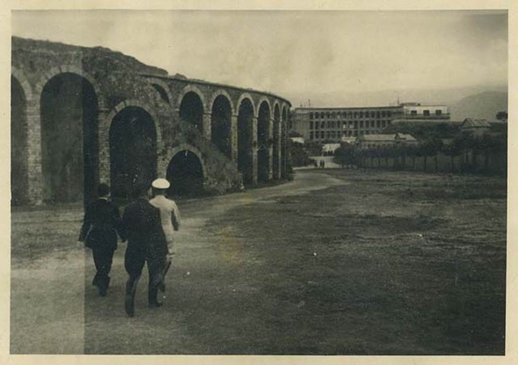 II.6 Pompeii. 4th October 1937. Looking south along west side, from near double entrance stairway. Photo courtesy of Rick Bauer.