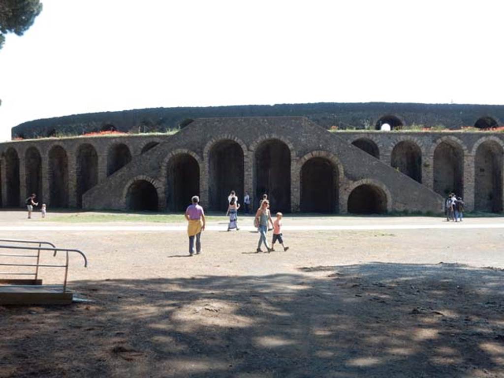 II.6 Pompeii. May 2016. Looking south to Amphitheatre, across Piazzale Anfiteatro. 
Photo courtesy of Buzz Ferebee. 
