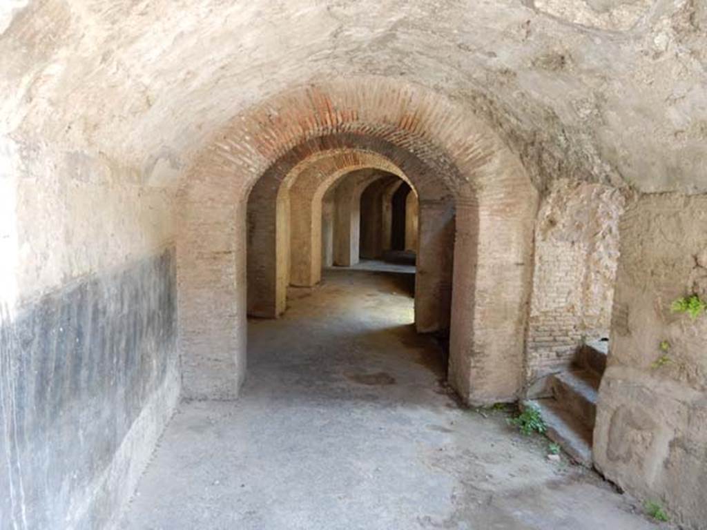 II.6 Pompeii. May 2016. East corridor under Amphitheatre, looking south-east from north entrance corridor. Photo courtesy of Buzz Ferebee.