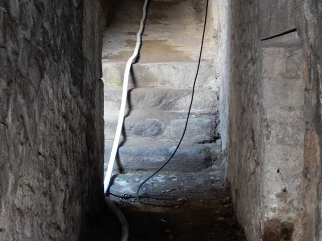 II.6 Pompeii. May 2016. Steps in tunnel leading from arena floor to outside the Amphitheatre.
Photo courtesy of Buzz Ferebee.