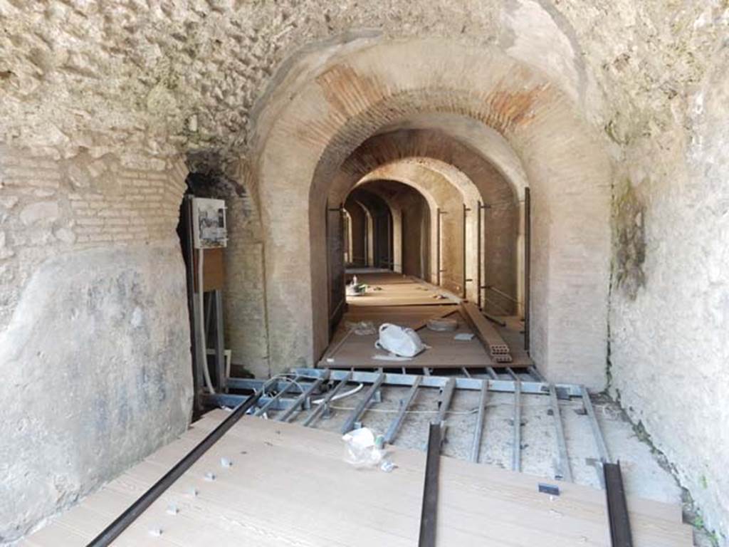 II.6 Pompeii. May 2016. Corridor under Amphitheatre, south-east side leading north-east.
Photo courtesy of Buzz Ferebee.