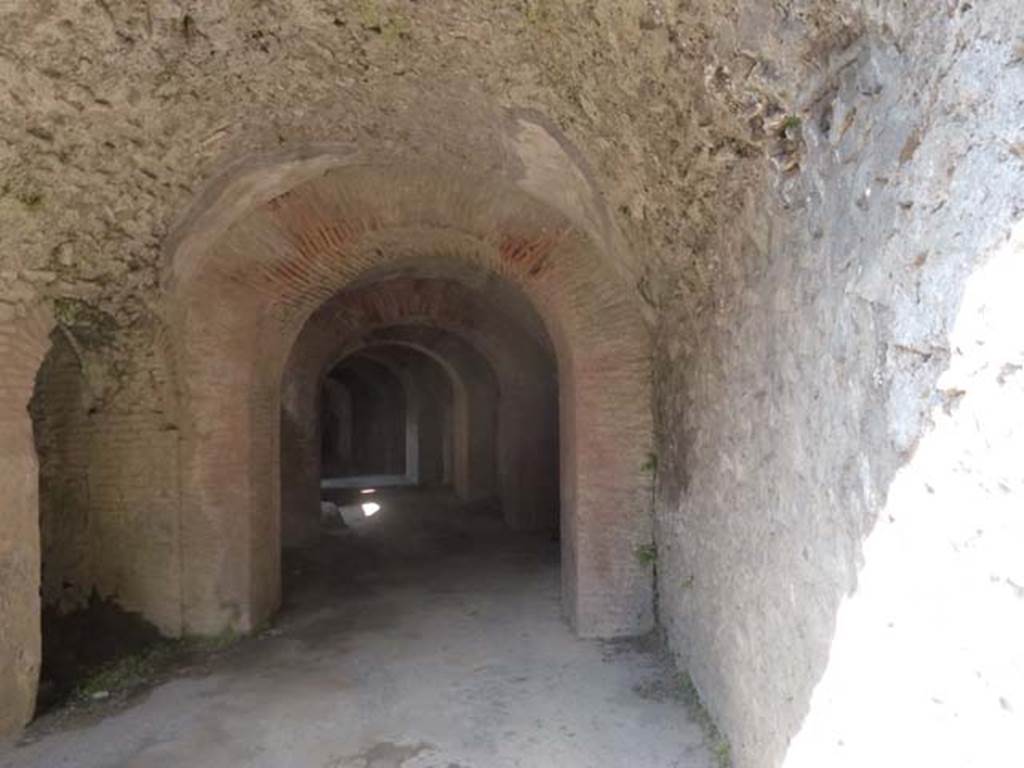 II.6 Pompeii. June 2012. Corridor under Amphitheatre, south-east side leading north-east.
Photo courtesy of Michael Binns.