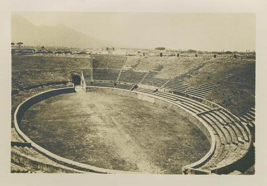 II.6 Pompeii. Photograph by Sommer, c.1879. (Tauchnitz 383). Looking north-east across amphitheatre. Photo courtesy of Rick Bauer.