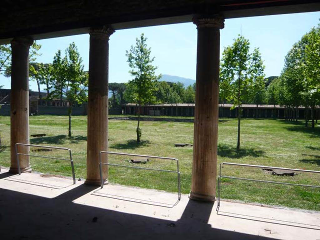 II.7.6 Pompeii, May 2012. Looking south-east across the Palaestra from entrance.
Photo courtesy of Buzz Ferebee.