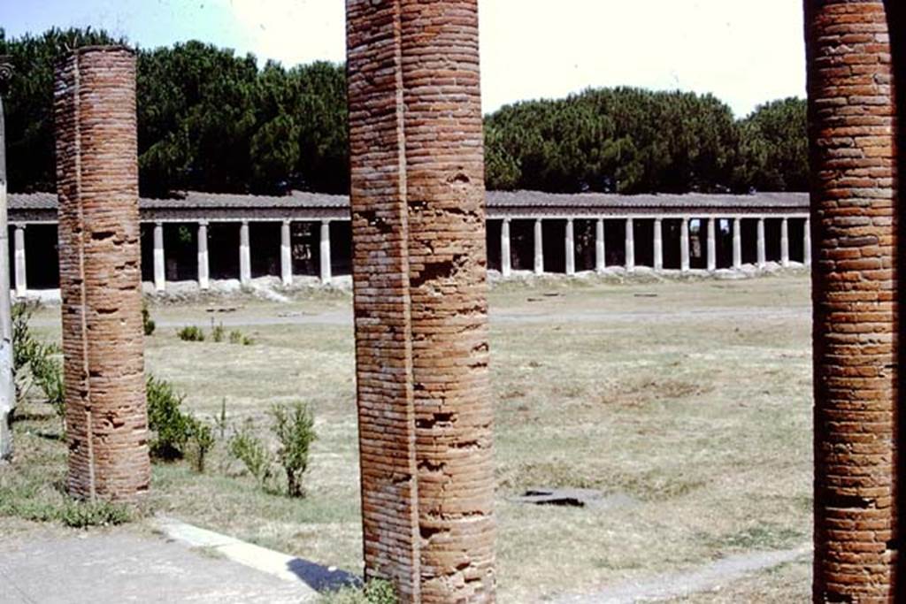 II.7.9 Pompeii. Palaestra. 1972. Looking north-east. Photo by Stanley A. Jashemski.
Source: The Wilhelmina and Stanley A. Jashemski archive in the University of Maryland Library, Special Collections (See collection page) and made available under the Creative Commons Attribution-Non Commercial License v.4. See Licence and use details. J72f0426