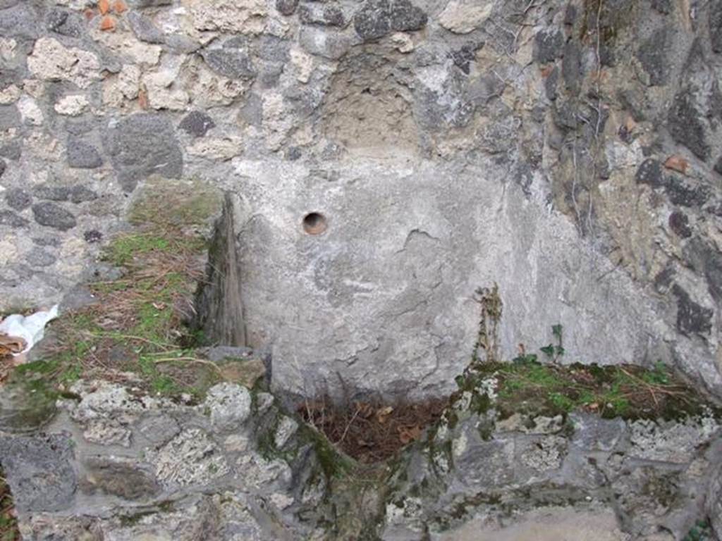 II.8.2. Thermopolium. December 2007. Basin or cistern in south east corner of garden area.