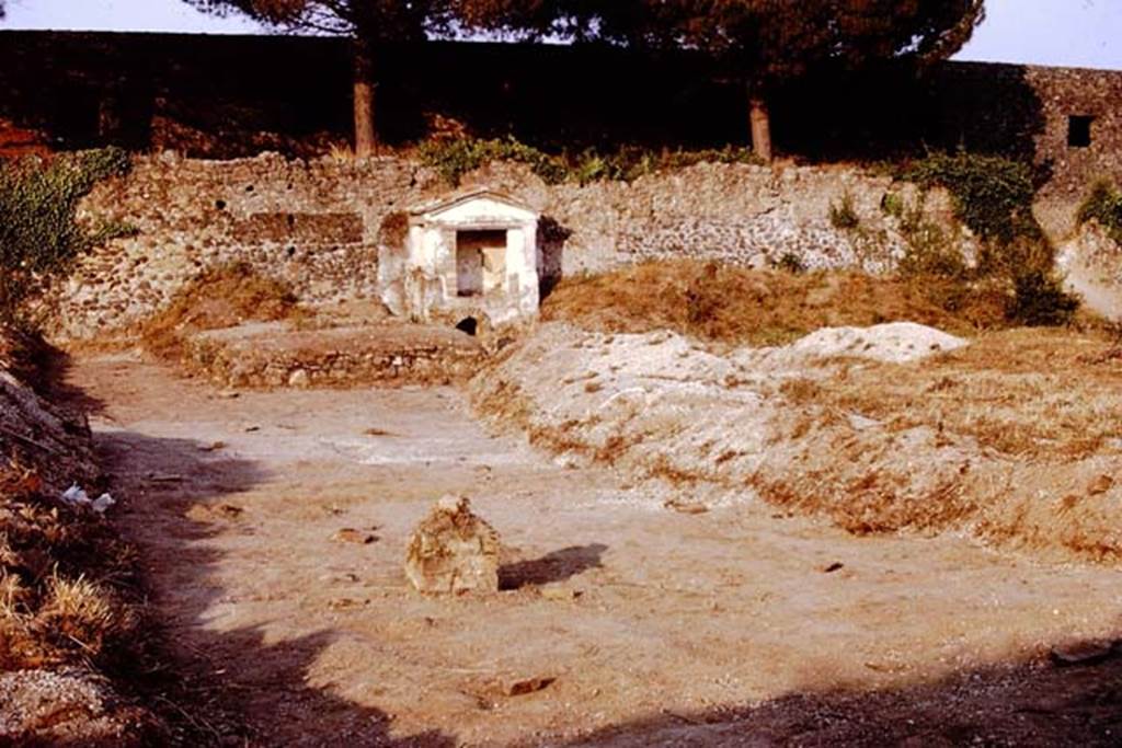 II.8.6 Pompeii. 1972. Looking towards the Lararium near the garden east wall. Photo by Stanley A. Jashemski.
Source: The Wilhelmina and Stanley A. Jashemski archive in the University of Maryland Library, Special Collections (See collection page) and made available under the Creative Commons Attribution-Non Commercial License v.4. See Licence and use details. J72f0166