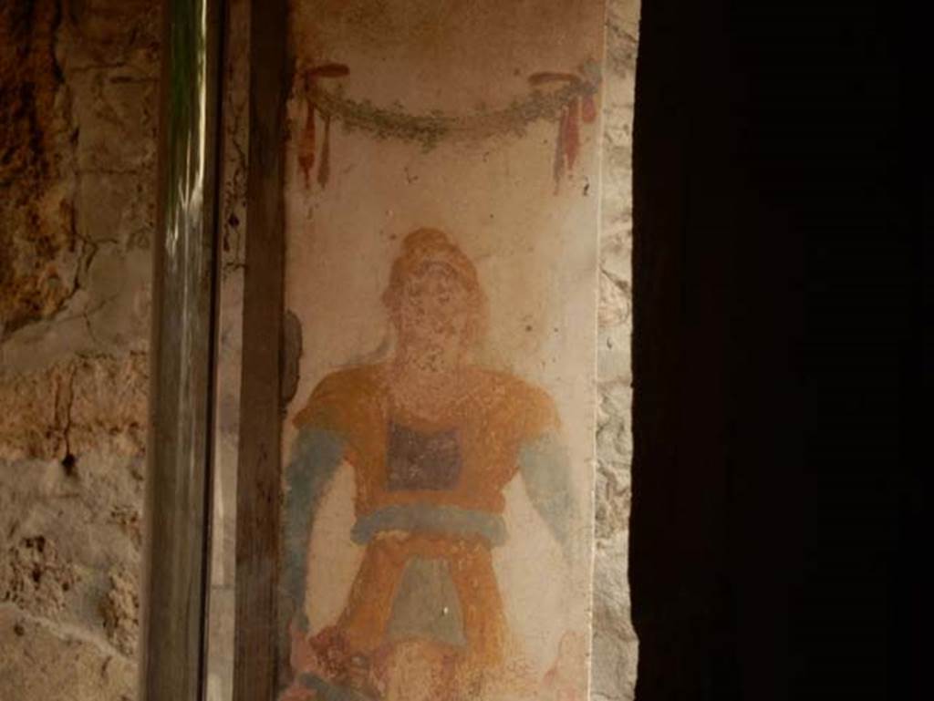 II.9.1 Pompeii. May 2017. Detail of Priapus. Photo courtesy of Buzz Ferebee.