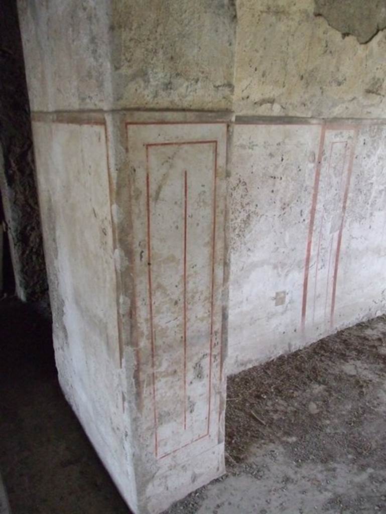 II.9.4 Pompeii. December 2007. Room 5, wall dividing atrium 2, on left, from north wall of room 5, on right.