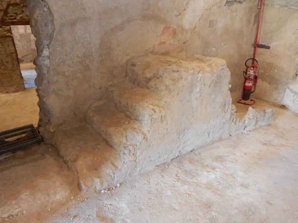 II.9.4, Pompeii. May 2018.
Room 2, steps to upper floor against south wall of the atrium, with linking doorway to room 10, in II.9.3, on left.
Photo courtesy of Buzz Ferebee.