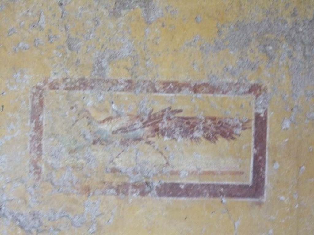 II.9.4 Pompeii. December 2007. Room 8, painting of peacock on west wall at north end.