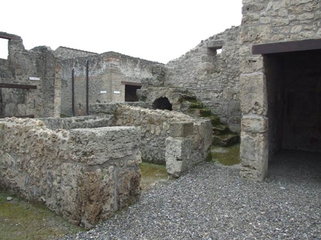 III.2.1 Pompeii. March 2009. South west side of the atrium, with Doors to Room 2, 3 and 4.