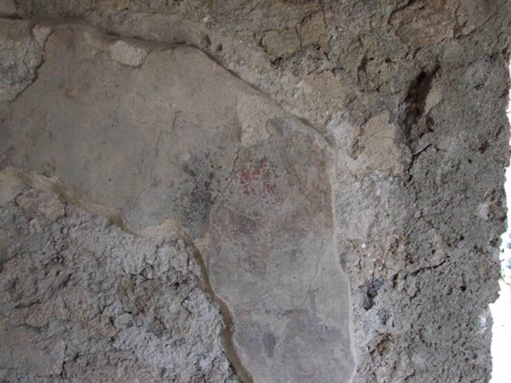 III.4.3 Pompeii. March 2009. Room 13. Remains of painted plaster on south wall.