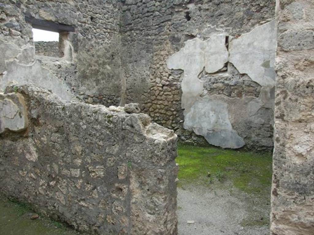 III.4.3 Pompeii. March 2009. Room 20. Looking west through doorway in east wall, from room 21 Entrance corridor of III.4.2