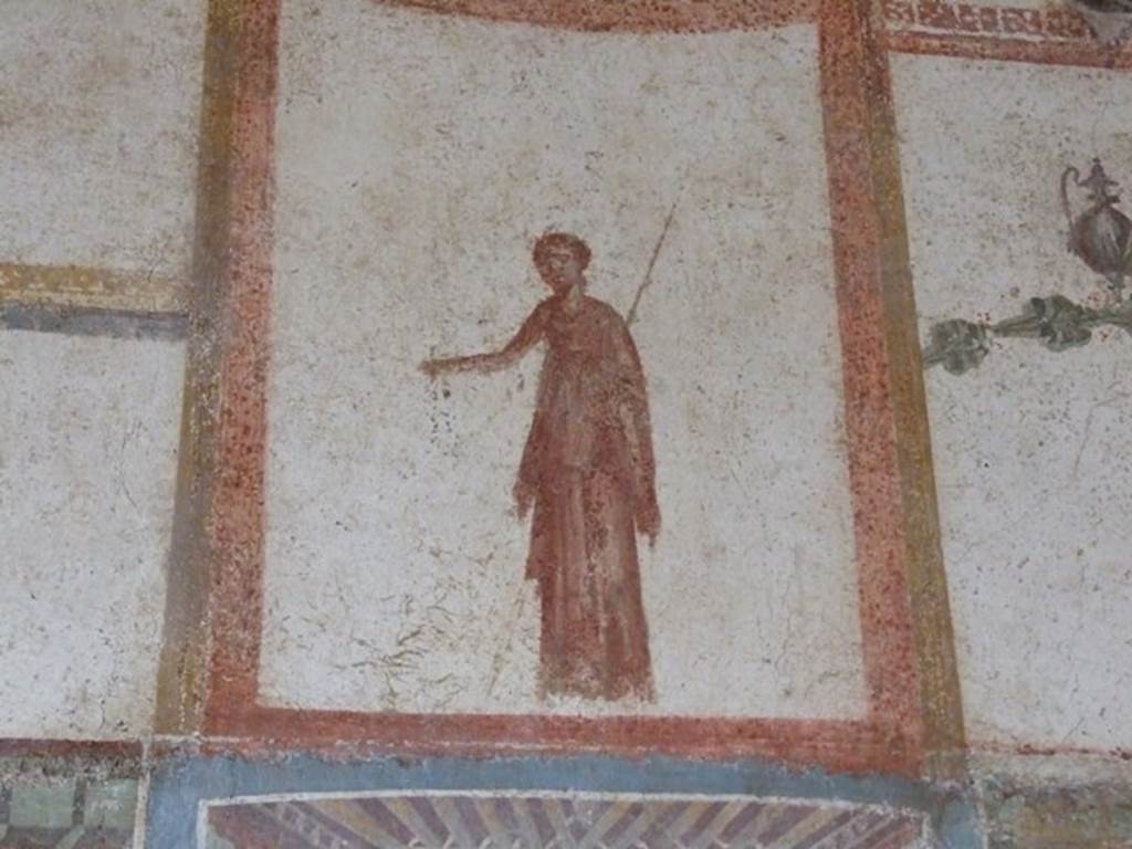 III.4.b. Pompeii. March 2009. Room 4. Exedra. Detail from upper west wall..