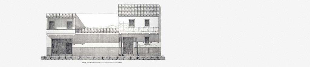 III.5.1 Pompeii, on left. Front façade on Via dell’Abbondanza, with III.5.2, on right, showing their upper floors with balconies.
Foto Taylor Lauritsen, ERC Grant 681269 DÉCOR