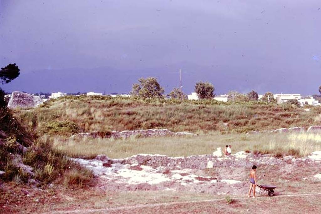 III.7 Pompeii. 1976. Looking east across site, and into rectangular area. Photo by Stanley A. Jashemski.
Source: The Wilhelmina and Stanley A. Jashemski archive in the University of Maryland Library, Special Collections (See collection page) and made available under the Creative Commons Attribution-Non Commercial License v.4. See Licence and use details. J76f0461