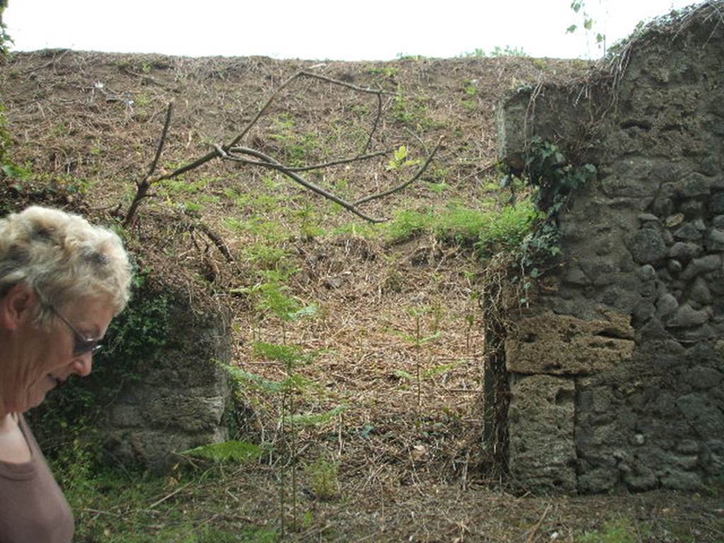 III.11.2 Pompeii. May 2005. Entrance to fauces on Via Nola.
It is difficult to reconcile the entrances in this insula with the plans as the entrances onto Via Nola have been filled in or are unexcavated.
