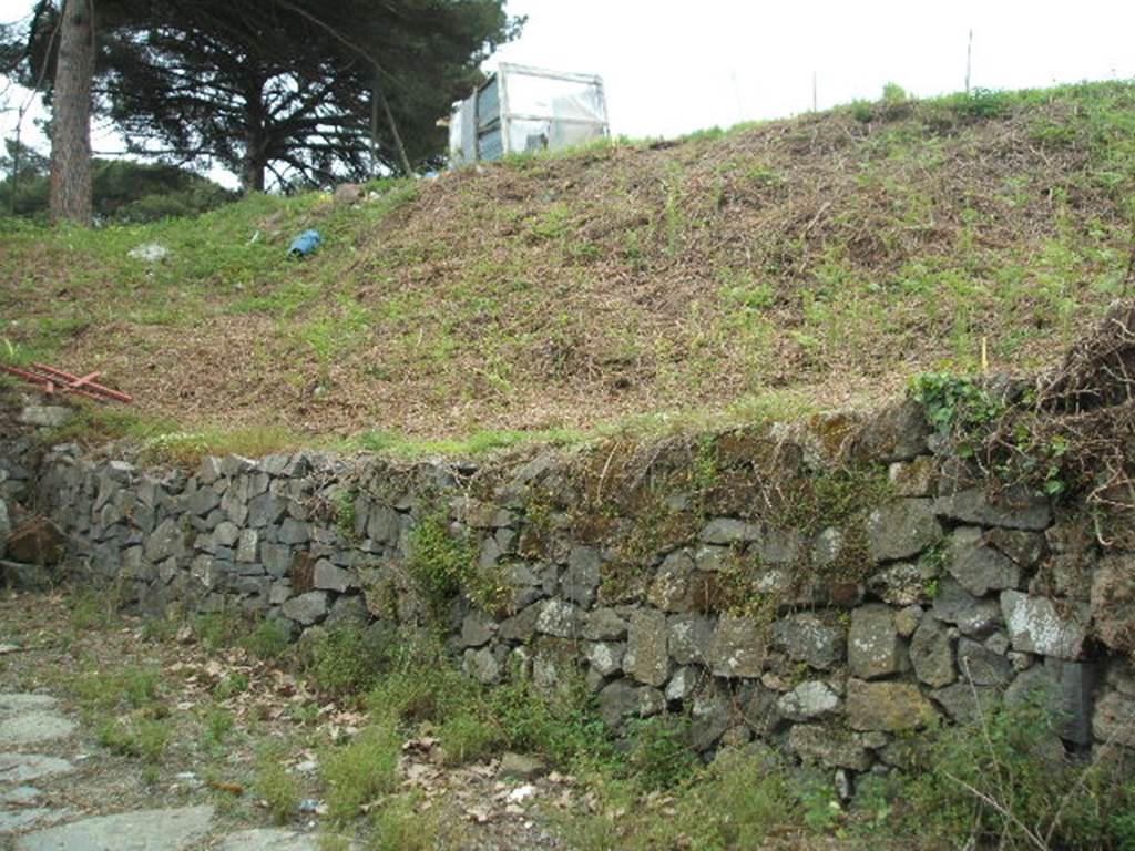 Pompeii. May 2005. Site of III.12.a, III.12.b and blocked road
It is difficult to reconcile the entrances in this insula with the plans
as the entrances onto Via Nola have been filled in or are unexcavated.
