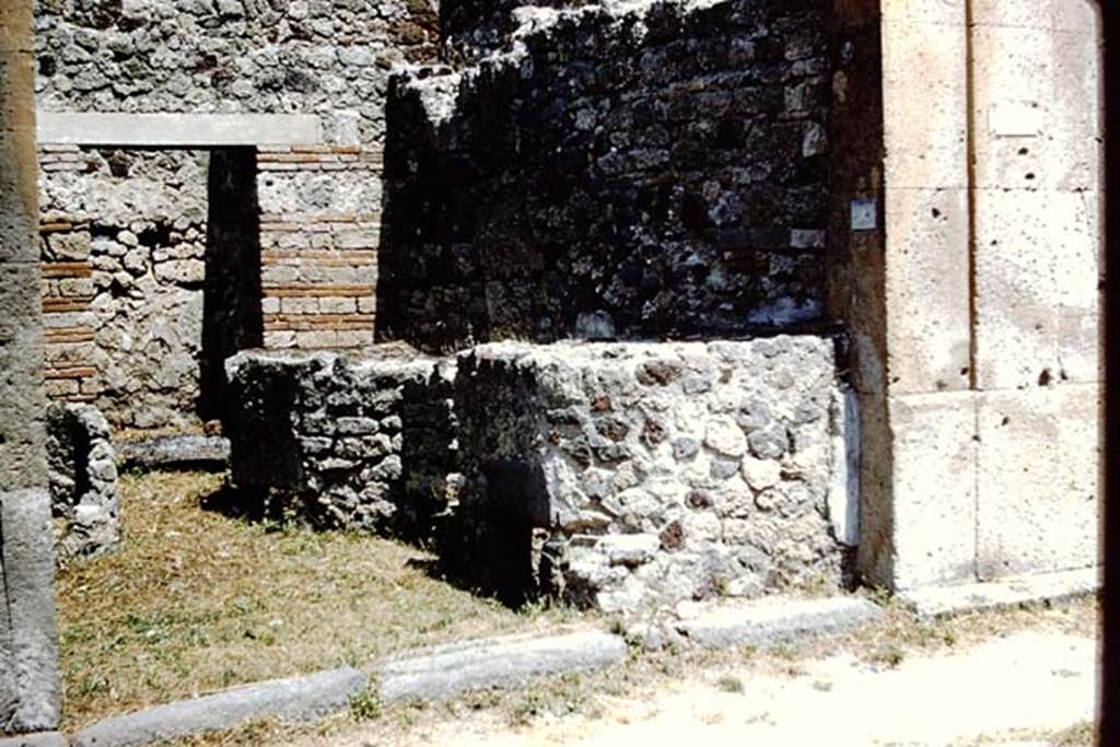 V.1.4 Pompeii. 1961. Looking towards east side of workshop. Photo by Stanley A. Jashemski.
Source: The Wilhelmina and Stanley A. Jashemski archive in the University of Maryland Library, Special Collections (See collection page) and made available under the Creative Commons Attribution-Non Commercial License v.4. See Licence and use details.
J61f0839