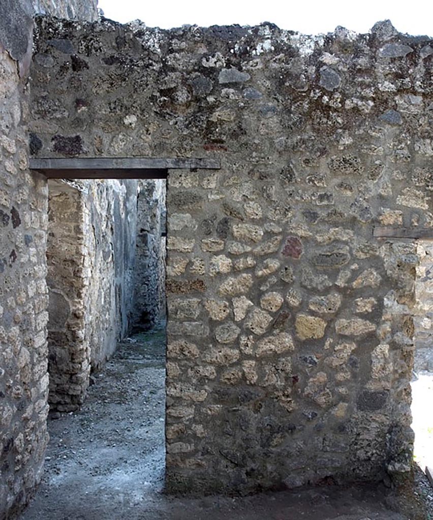 V.1.11 Pompeii. c.2005-7?
Room “t”, kitchen, doorway in west wall. Photo by Hans Thorwid.
Photo courtesy of The Swedish Pompeii Project.